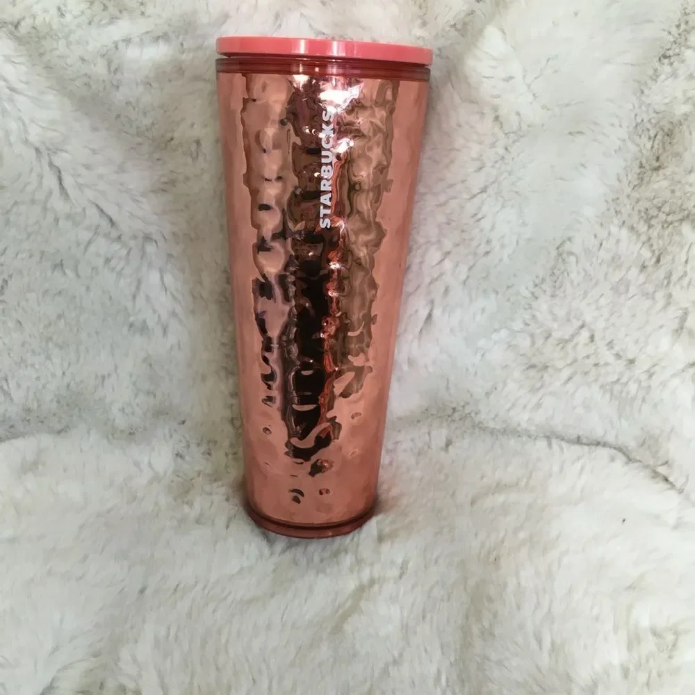 NEW Starbucks Rose Gold Mirror Reflective 2019 Holiday Venti Tumbler Cup 24oz